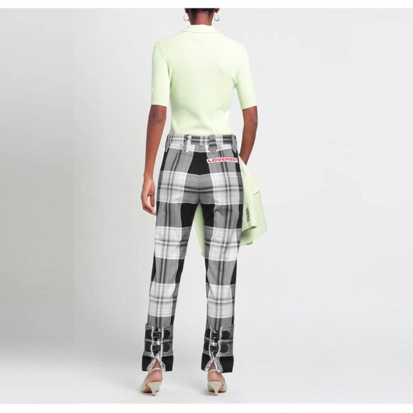 CHARLES JEFFREY LOVERBOY Wednesday Check Cotton-twill Trousers In 黑色 - Picture 4 of 6